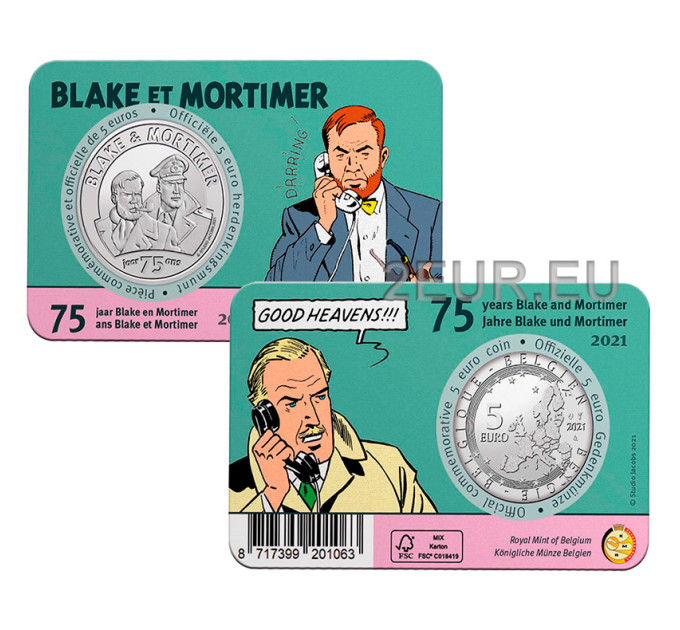 Belgien 5 euro BU 2021 - 75 Jahre Blake und Mortimer
