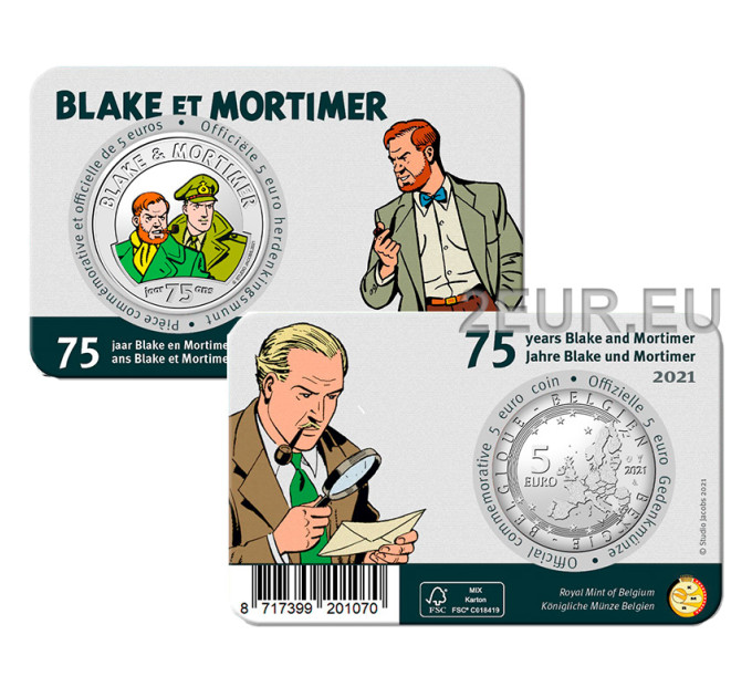 Belgien 5 euro BU 2021 - 75 Jahre Blake und Mortimer - Farbe