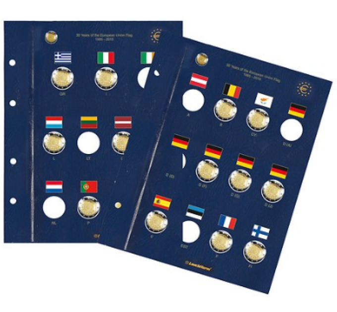 VISTA-BLATT FÜR 2-EURO-MÜNZEN - 30 Jahre EU-Flagge
