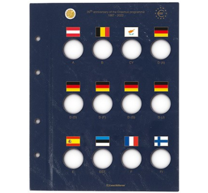 VISTA-BLATT FÜR 2-EURO-MÜNZEN - ERASMUS