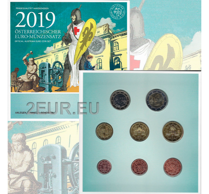 Österreich Euro Kursmünzensatz BU 2019 - 825-Jahr-Jubiläum der Münze Wien