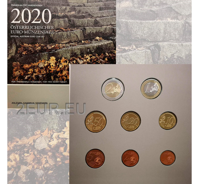 Österreich Euro Kursmünzensatz BU 2020 - Die Todestreppe von Mauthausen