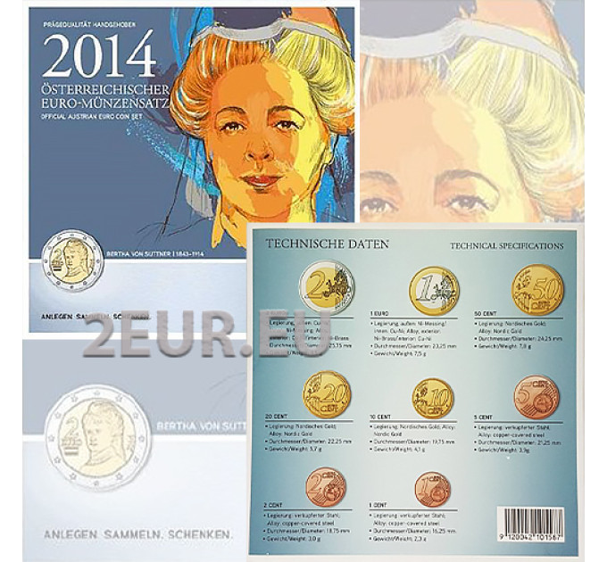 Österreich Euro Kursmünzensatz BU 2014