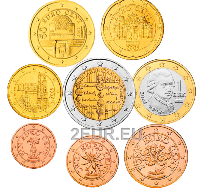 Österreich Euro Kursmünzensatz UNC 2005 