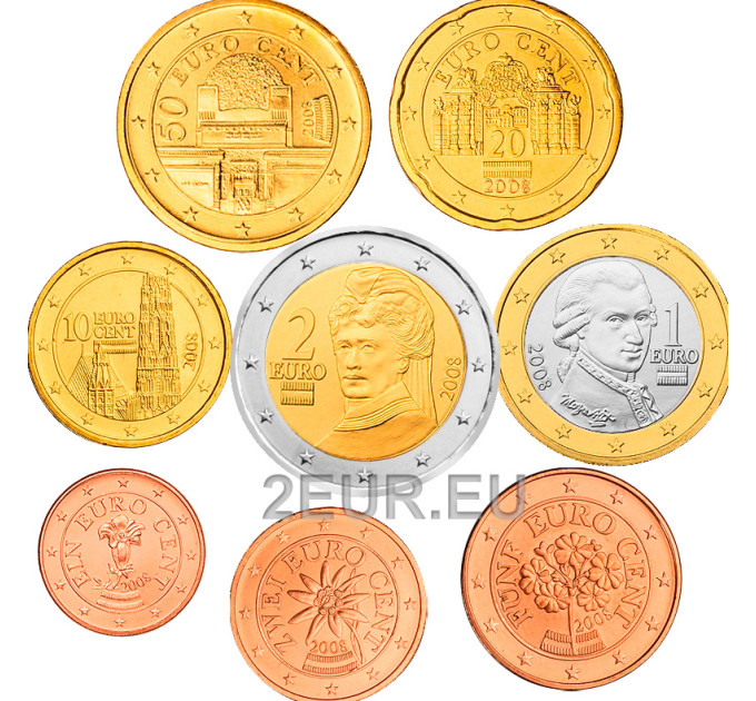 Österreich Euro Kursmünzensatz UNC 2008 