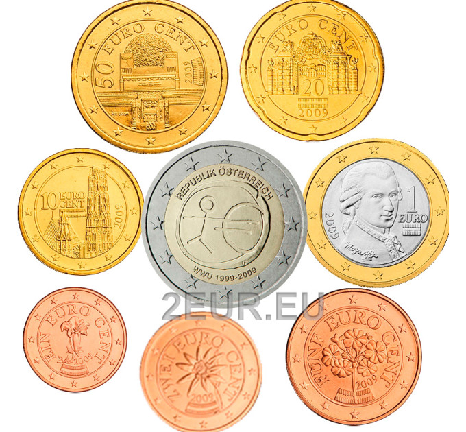 Österreich Euro Kursmünzensatz UNC 2009