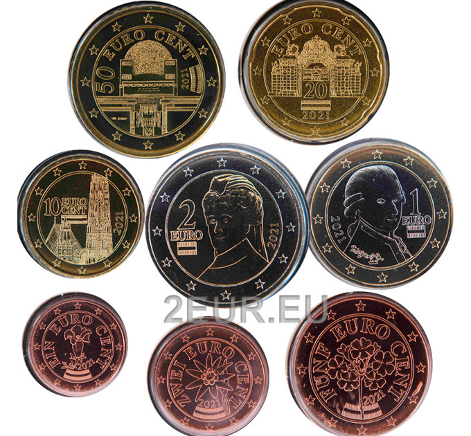 Österreich UNC 2021 - Euro Kursmünzensatz 