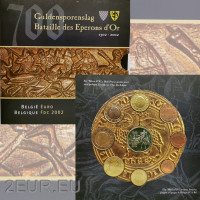 Belgien Euro-Set BU 2002 - 700 Jahre Die Schlacht der goldenen Sporen
