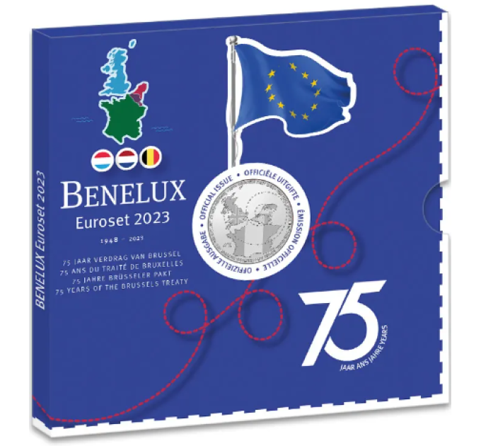 BENELUX euro set BU 2023 - 75 Jahre Brüsseler Vertrag
