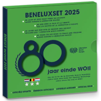 BENELUX euro set BU 2025 - 80 Jahre auf dem Weg zu Frieden und Freiheit auf dem Weg zur Befreiung Europas