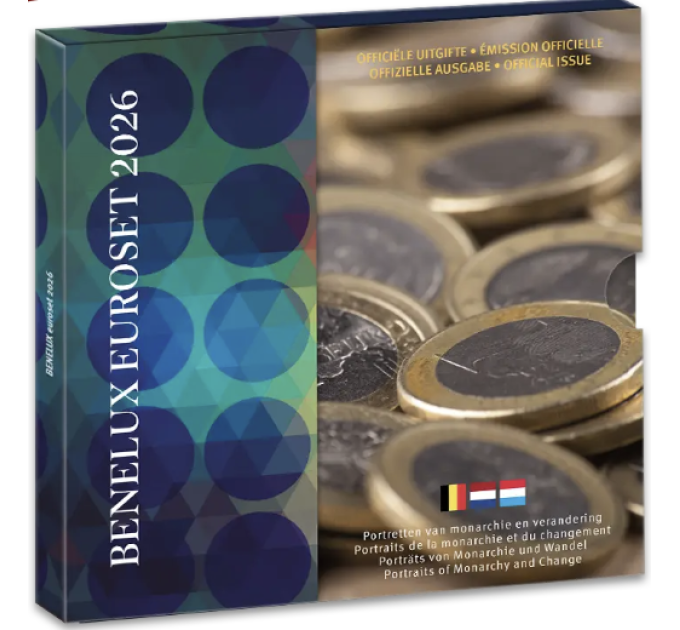BENELUX euro set BU 2026 - Porträts von Monarchen und Veränderungen