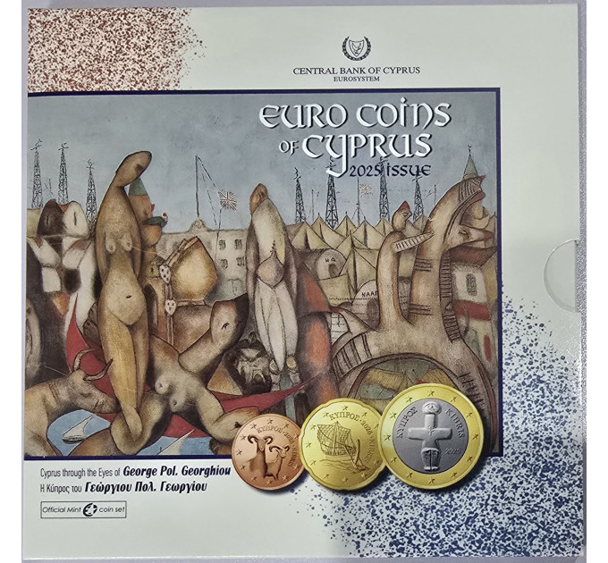 Zypern euro set BU 2025 - Zypern aus der Sicht von George Pol.