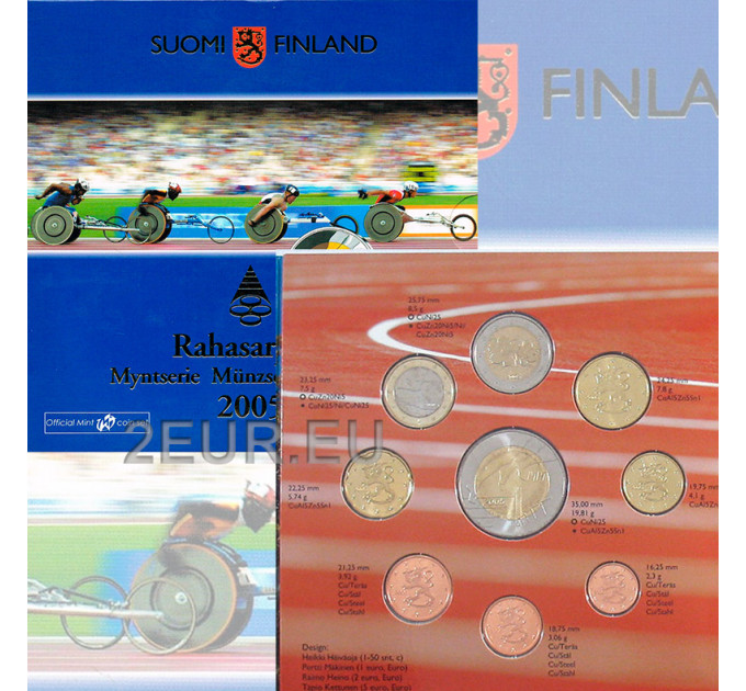 Finnland euro set BU 2005 - 10. Leichtathletik-Weltmeisterschaft mit Paralympics