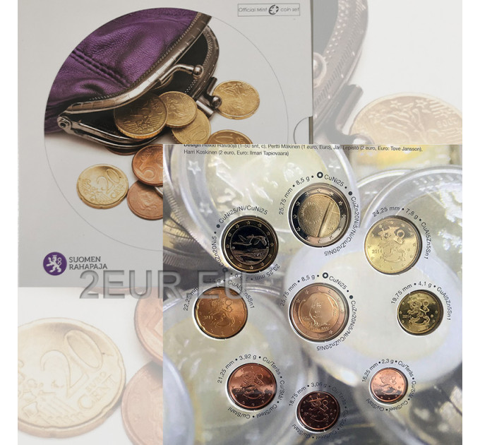 Finnland euro set BU 2014 - Die Euromünzen
