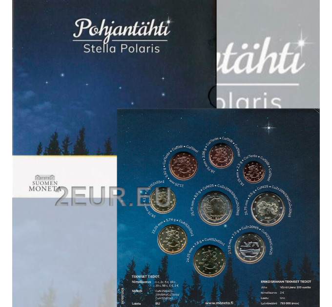 Finnland euro set BU 2020 - Nördlicher Stern
