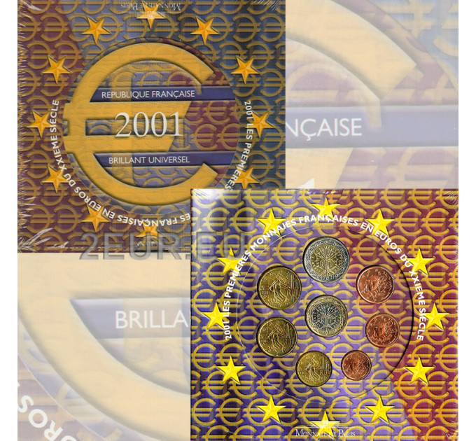 Frankreich BU Set 2001 - Euro-Münzsatz