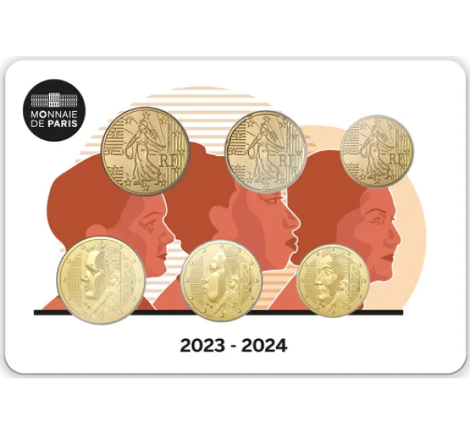 Frankreich BU Set 2024 - Euro-Münzsatz - NEUE NATIONALE SEITEN