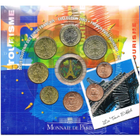 Frankreich BU Set 2003 - Euro-Münzsatz - Souvenir BU-Set Eiffelturm