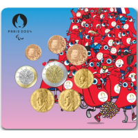 Frankreich BU Set 2024 - Euro-Münzsatz - Paralympisches Maskottchen