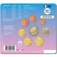 Frankreich BU Set 2024 - Euro-Münzsatz - Paralympisches Maskottchen