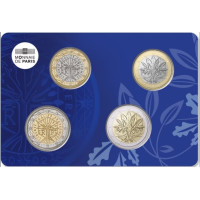 Frankreich BU Set 2022 - Euro-Münzsatz - Quadriptychon - 1 und 2 Euro