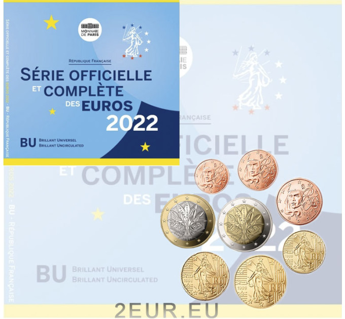 Frankreich BU Set 2022 - Euro-Münzsatz
