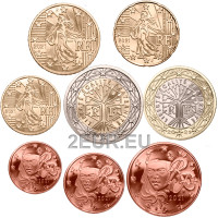 Frankreich UNC Münzsatz 2021 - Euro-Münzsatz UNC