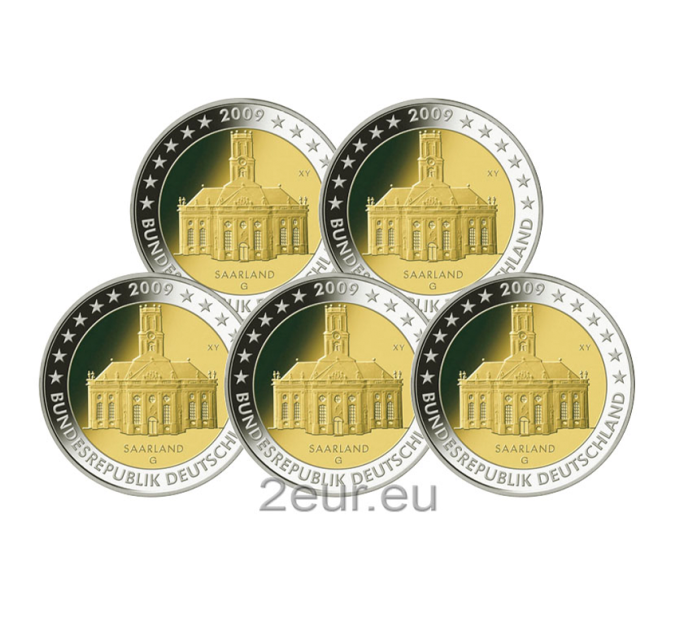 Deutschland 2 euro UNC 2009 - Saarland - Ludwigskirche Saarbrücken - ADFGJ