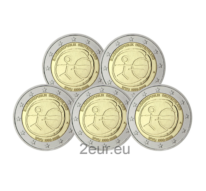 Deutschland 2 euro UNC 2009 - 10 Jahre Euro - ADFGJ