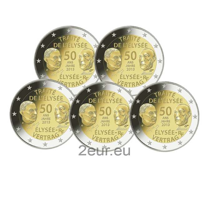 Deutschland 2 euro UNC 2013 - 50 Jahre Elysée-Vertrag - ADFGJ
