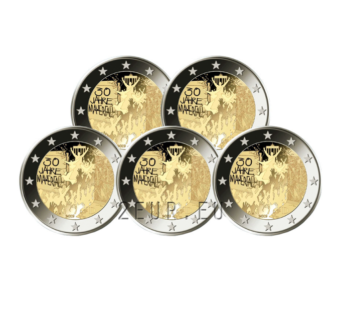 Deutschland 2 euro UNC 2019 - 30 Jahre seit dem Fall der Berliner Mauer - ADFGJ