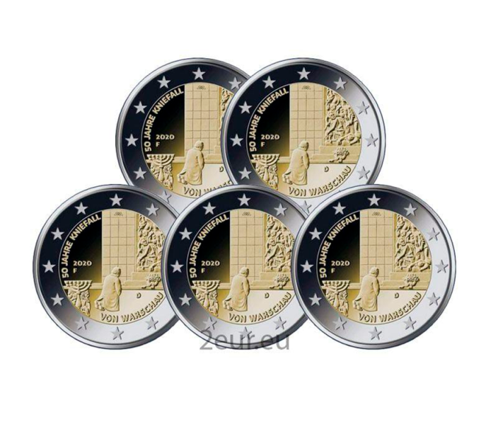 Deutschland 2 euro UNC 2020 - 50 Years Since the Kniefall von Warschau - Warsaw Genuflection - ADFGJ