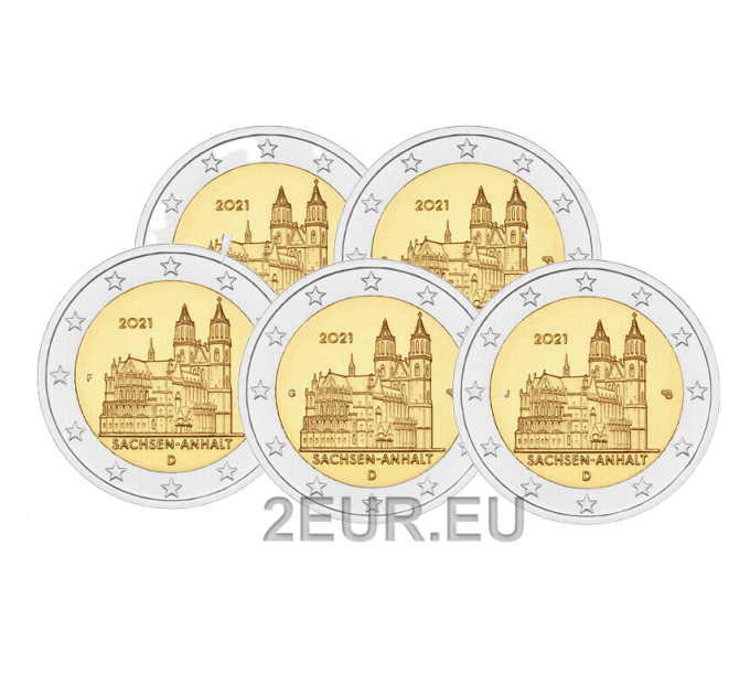 Deutschland 2 euro UNC 2021 - Sachsen-Anhalt - Magdeburger Dom - ADFGJ