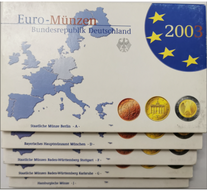 DEUTSCHLAND SET PROOF 2003 - ADFGJ