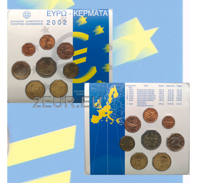 Griechenland euro set BU 2002 - euro set BU - Fehlermünze