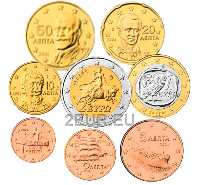 Griechenland euro set UNC 2004