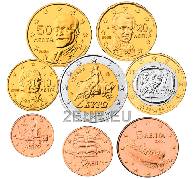 Griechenland euro set UNC 2008