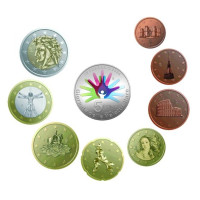 Italien Euro set BU + 5-Euro-Silbermünze 2024 - 25. Jahrestag der Gründung der Italienischen Föderation für seltene Krankheiten