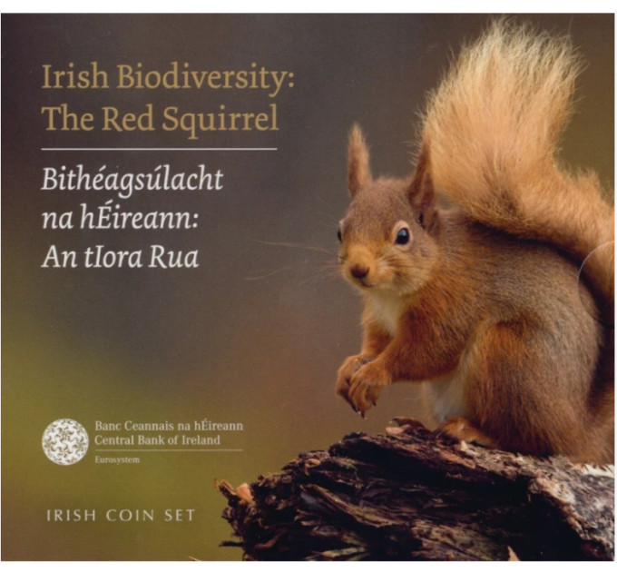 Irland euro set BU 2023 – Biodiversität – Das Rote Eichhörnchen