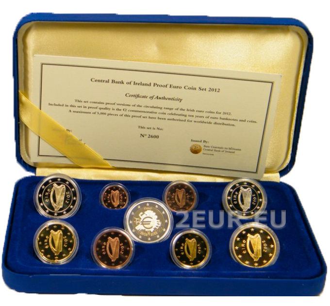 Irland euro set proof 2012 - ZEHN JAHRE EURO