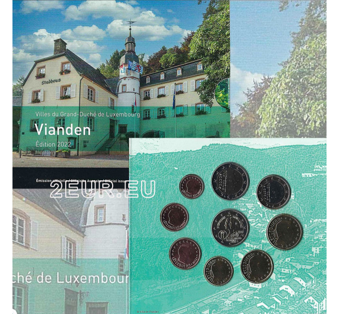 Luxemburg euro set BU 2022 – Vianden – 50 Jahre luxemburgische Flagge