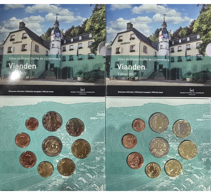 Luxemburg euro set BU 2022 – Vianden – 50 Jahre luxemburgische Flagge