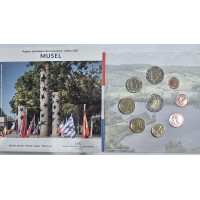 Luxemburg euro set BU 2025 – Stadt Moselle – 2 Euro Schuman + 25e van de troon van Henri