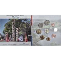 Luxemburg euro set BU 2025 – Stadt Moselle – 2 Euro Schuman + 25e van de troon van Henri