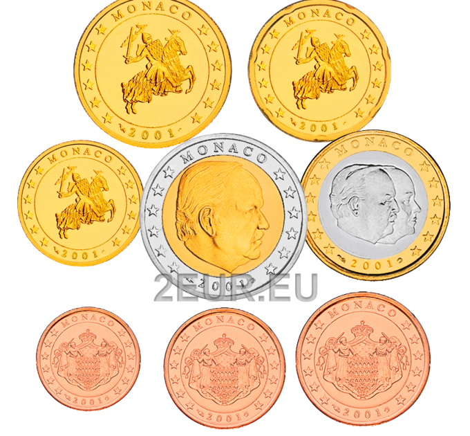 Monaco UNC set 2001 - Euro-Münzsatz