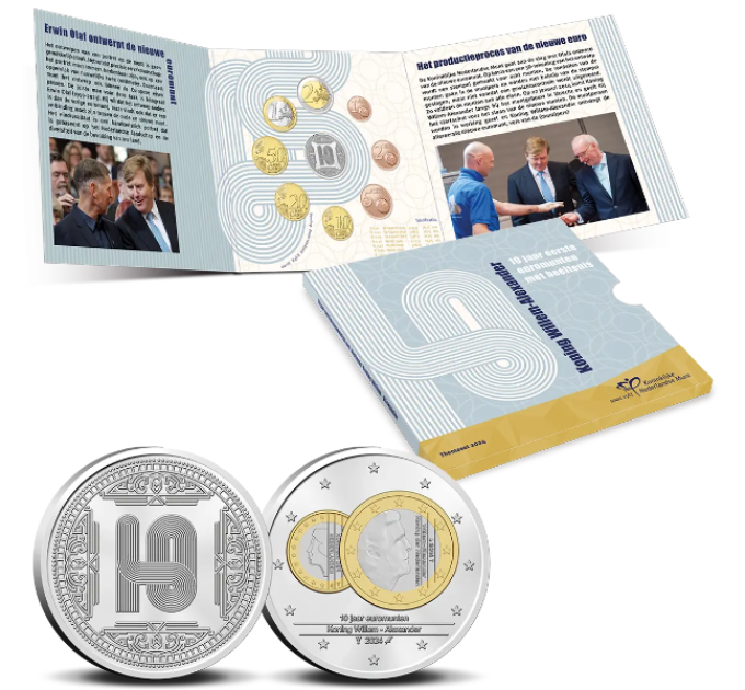 Niederländischer Eurosatz BU 2024 - 10 Jahre Euromünzen mit König Willem-Alexander