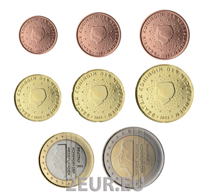 Niederlande Euro-Münzsatz UNC 2001