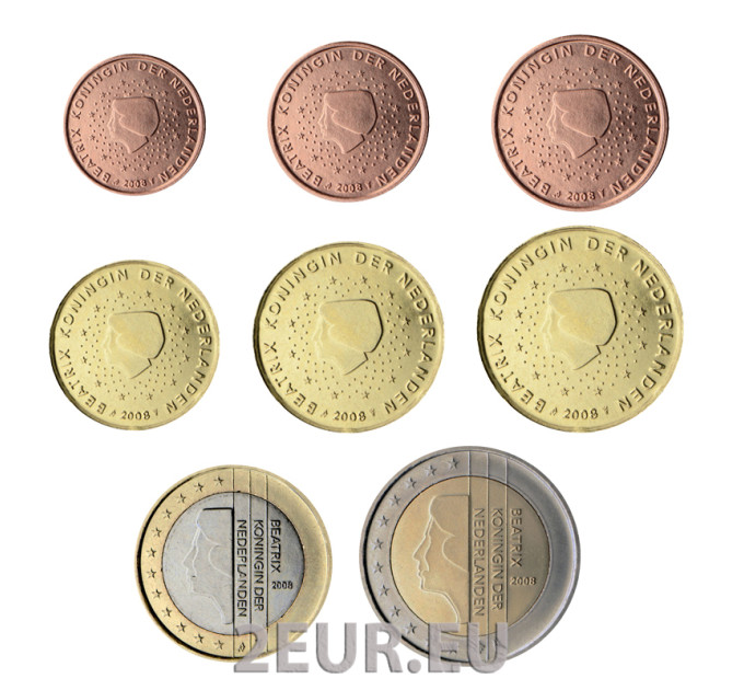 Niederlande Euro-Münzsatz UNC 2008