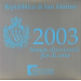 San Marino Euro set BU + 5-Euro-Silbermünze 2003