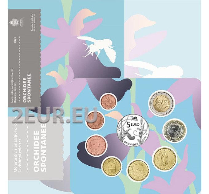 San Marino Euro set BU + 5-Euro-Silbermünze 2025